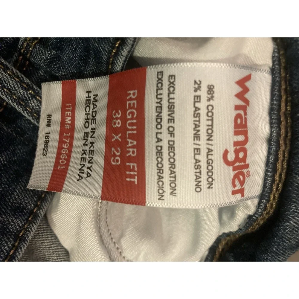 Wrangler Regular Fit Stretch Blue Jeans Lot Of 2 38x29 #1796601 - Picture 5 of 9